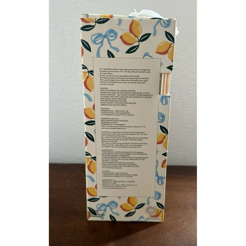 Cloud Nine Fragrances Amalfi Lemon & Vanilla high fragrance diffuser in a lemon-